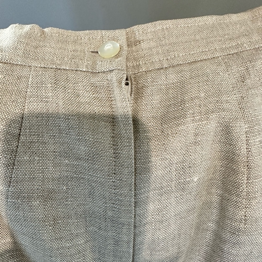 Talbots Petites Vintage Oatmeal Linen Skirt Sz 8 - Picture 5 of 7